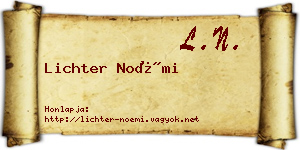 Lichter Noémi névjegykártya